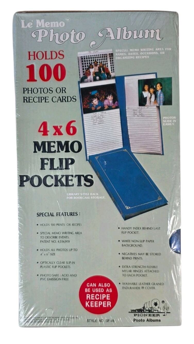 Pioneer Le Memo Photo Album 4x6 Flip Pockets 100 Pictures SF-46 Burgundy New